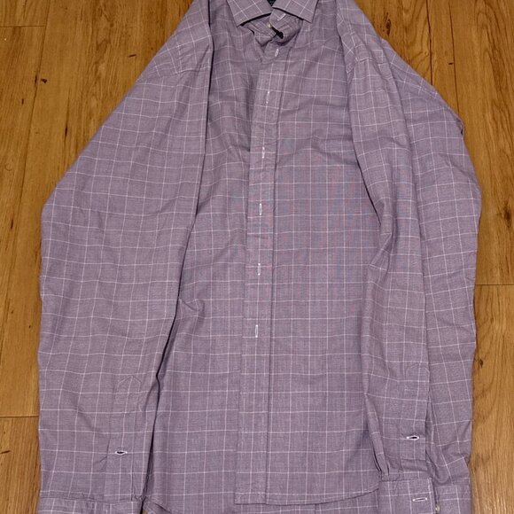 Polo Ralph Lauren Shirt Mens 17-34/35 Purple WhiteGhingham Regent Custom Fit L/S - Picture 2 of 8